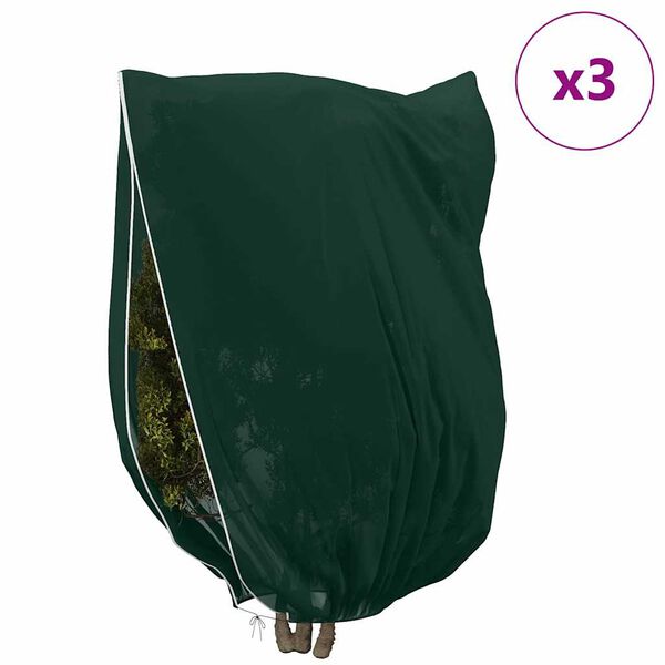 vidaXL Winterschutz fur Pflanzen 3 pcs Gr&uuml;n 3,5 x 2,5 m Vliesstoff