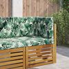 vidaXL Sofakissen f&uuml;r drau&szlig;en 3 pcs Blattmuster Polyester