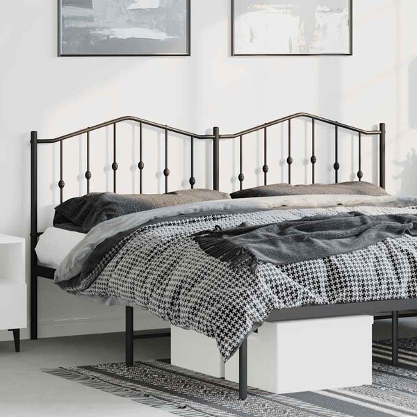 vidaXL Ersatz-Kopfteil Metall Schwarz 180 cm
