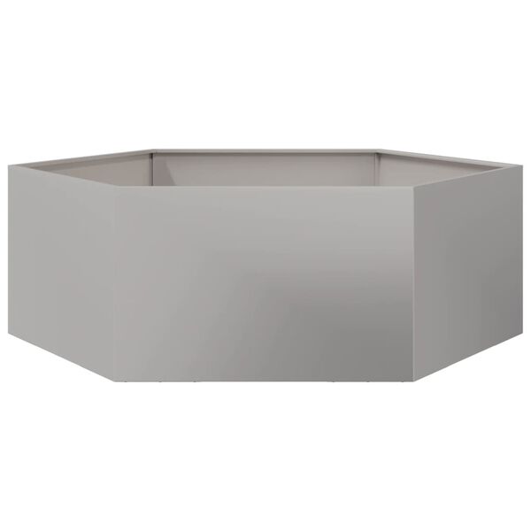 vidaXL Pflanzk&uuml;bel Sechseckig 138x120x45 Edelstahl