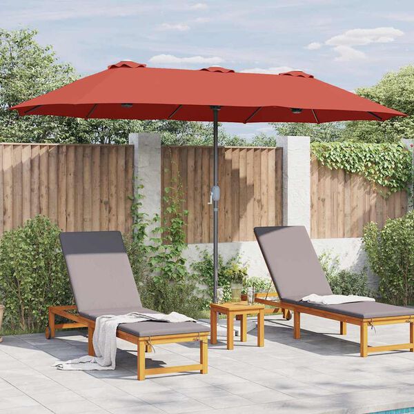 vidaXL Garten-Sonnenschirm Terrakotta 370 x 197 x 239 cm
