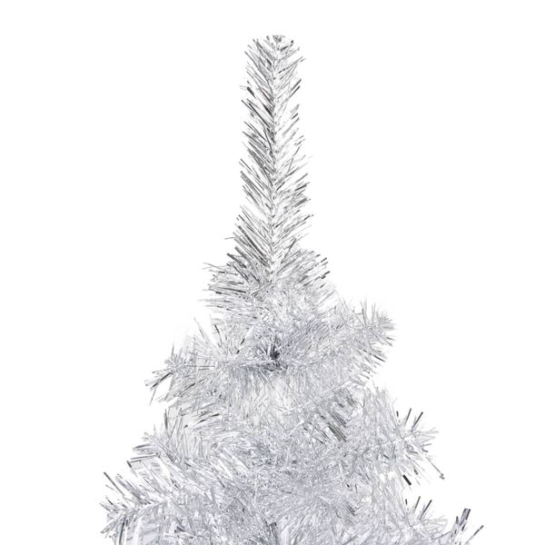vidaXL Künstlicher Weihnachtsbaum Beleuchtung & Kugeln Silber 150 cm