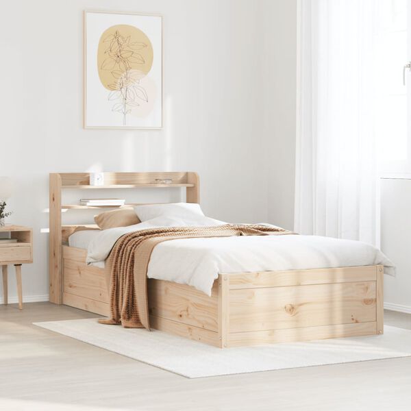 vidaXL Massivholzbett mit Kopfteil 75x190 cm Kiefer