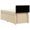 vidaXL Boxspringbett mit Matratze Creme 90x190 cm Stoff
