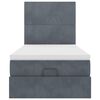 vidaXL Ottoman-Bett mit Matratzen Dunkelgrau 90x190 cm Samt