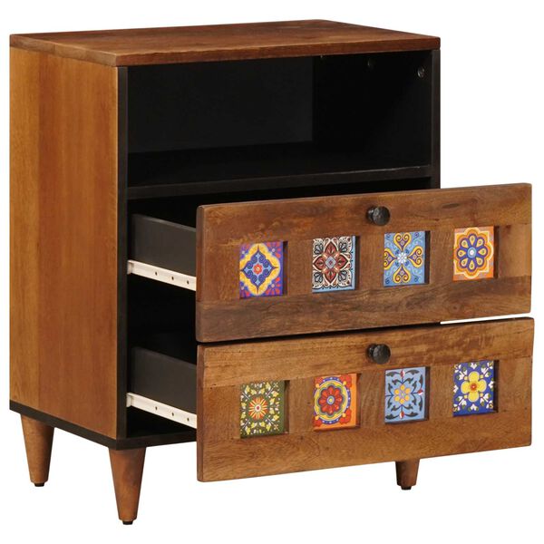 vidaXL Nachttisch Braun 50 x 33 x 62 cm Massivholz Mango