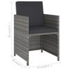 vidaXL 6-tlg. Garten-Essgruppe Poly Rattan Akazie Massivholz Grau