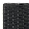 vidaXL Garten-Barhocker mit Kissen 2 Stk. Schwarz Poly Rattan