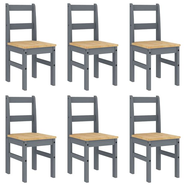 vidaXL 7-tlg. Essgruppe Panama Grau Massivholz Kiefer