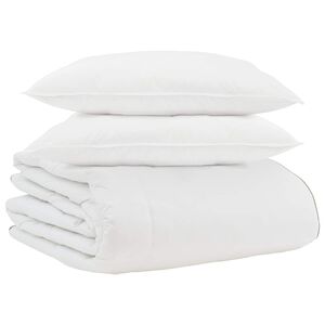 vidaXL Winterbettdecke mit Kissen 3 pcs Wei&szlig; Daunenfeder