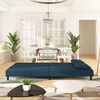 vidaXL Schlafsofa 2-Sitzer mit 2 Kissen Blau Samt