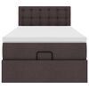 vidaXL Ottoman-Bett mit Matratze & LEDs Dunkelbraun 80x200 cm Stoff
