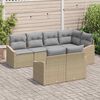 vidaXL Gartensofa-set mit Kissen 7 pcs Beige und Hellgrau Poly-Rattan