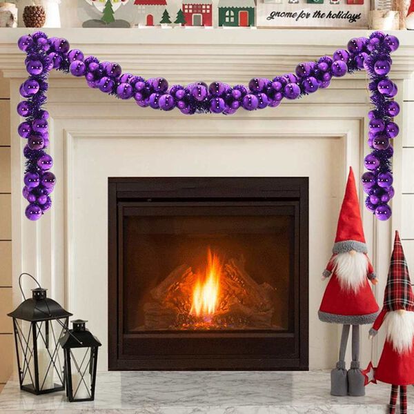 vidaXL Weihnachtskugelgirlande Lila 186 cm Polystyrol