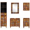 vidaXL Badezimmerm&ouml;bel-Set mit Regal 5 pcs Walnuss Massivholz Mango