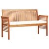 vidaXL 3-Sitzer Gartenbank mit Kissen 150 cm Massivholz Akazie