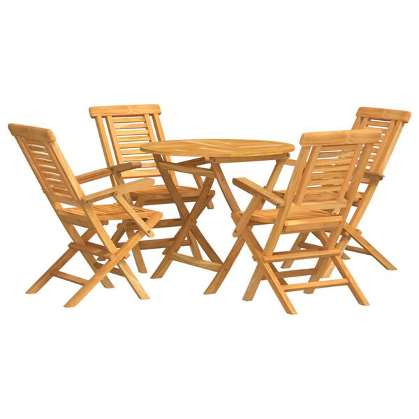 vidaXL 5-tlg. Garten-Essgruppe Massivholz Teak