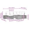 vidaXL Gartensofa-set mit Kissen mit Speicher 7 pcs Grau Poly-Rattan