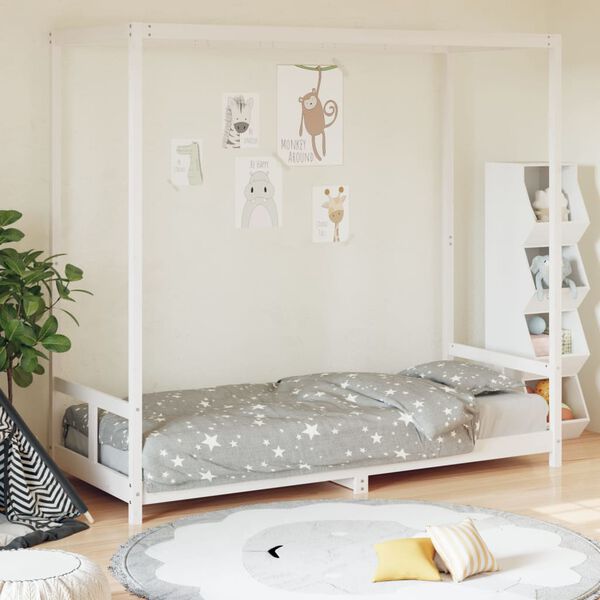 vidaXL Kinderbett Wei&szlig; 80x200 cm Massivholz Kiefer
