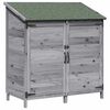 vidaXL Gartenschuppen Grau 106,5 x 56 x 113,5 cm Massivholz aus Fichte