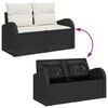 vidaXL Garten-Sofa-Set mit Speicher 6 pcs Schwarz Poly Rattan
