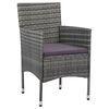 vidaXL 5-tlg. Garten-Essgruppe Grau Poly Rattan und Akazienholz