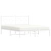 vidaXL Bettgestell mit Kopfteil Metall Wei&szlig; 160x200 cm