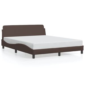vidaXL Bettgestell "Dover" Braun 160x200 cm Kunstleder