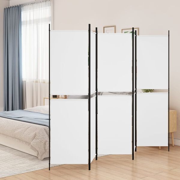 vidaXL 5-tlg. Paravent Wei&szlig; 250x200 cm Stoff