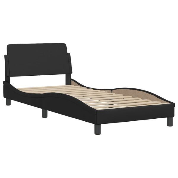 vidaXL Bett mit Matratze "Dover" Schwarz 90x190 cm Kunstleder