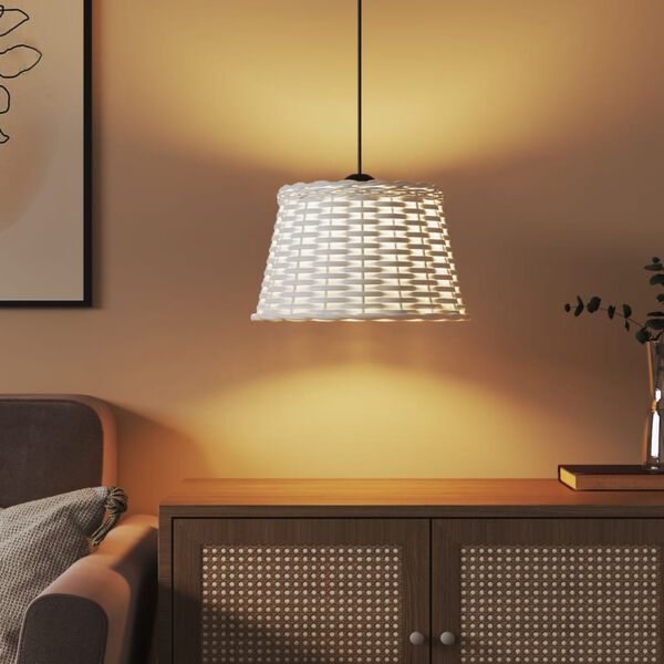 vidaXL Lampenschirm Wei&szlig; &Oslash;38x23 cm Korbweide