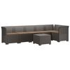 vidaXL 6-Sitzer Garten Sofa mit Kissen Rattan Look PP Hellgrau