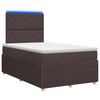 vidaXL LED Boxspringbett mit Matratze Dunkelbraun 120 x 190 cm Stoff