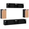 vidaXL TV-Schrankset 6 pcs Schwarz Eichen-Optik Holzwerkstoff