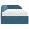 vidaXL Eckbettgestell mit Matratze mit Kopfteil 2 pcs Blau Samt