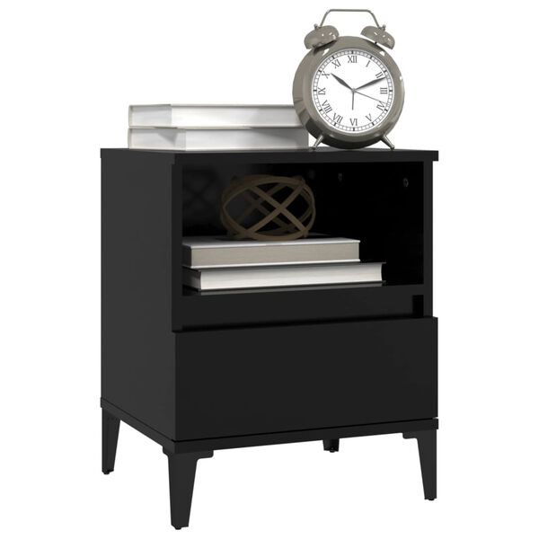 vidaXL Nachttisch Schwarz 40x35x50 cm