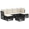 vidaXL Gartensofa-set 7 stk. Schwarz Poly-Rattan