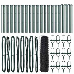 vidaXL Bodenmontierter Sechseckzaun 100 x 0,4 m Grau Netz