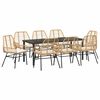 vidaXL Garten Essgruppe 9 pcs Braun Poly-Rattan