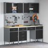 vidaXL Werkbank mit Speicher 10 pcs Schwarz Ingenieure Holz und Stahl
