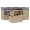 vidaXL 5-tlg. Garten-Sofagarnitur mit Kissen Beige Poly Rattan