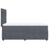 vidaXL Boxspringbett mit Matratze Dunkelgrau 90x190 cm Samt