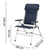 Campart Travel Campingstuhl 2 Stk. Novara Blau 68x43,5x120 cm