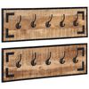 vidaXL Garderoben 2 Stk. 80x8x25 cm Raues Massivholz Mango