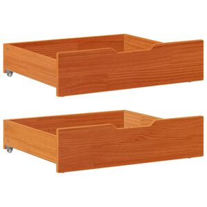 vidaXL Bettschubladen 2 Stk. Wachsbraun 65x55x17 cm Massivholz Kiefer