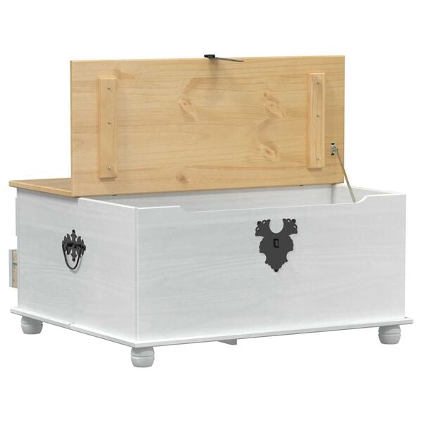 vidaXL Aufbewahrungsbox Wei&szlig; 90 x 78 x 45 cm Massives Kiefernholz
