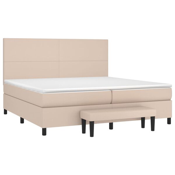 vidaXL Boxspringbett Matratze Cappuccino-Braun 200x200cm Kunstleder