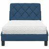 vidaXL Bett mit Matratze Blau 90x190 cm Stoff