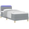 vidaXL LED Boxspringbett mit Matratze Hellgrau 80 x 200 cm Stoff