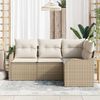 vidaXL Gartensofa-set 4 pcs Beige Poly-Rattan